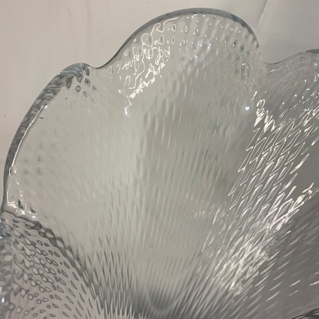 Indiana Glass Company Heavy C. 1950s Clear Glass Handkerchief Vase 12” For Sale - Image 4 of 7