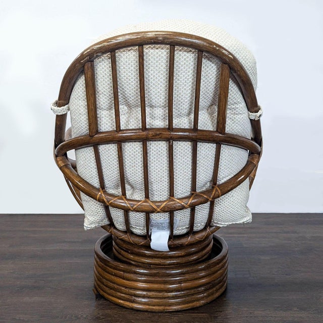1970s Vintage 1970’s Rattan Lounge Chair With Cushions For Sale - Image 5 of 9