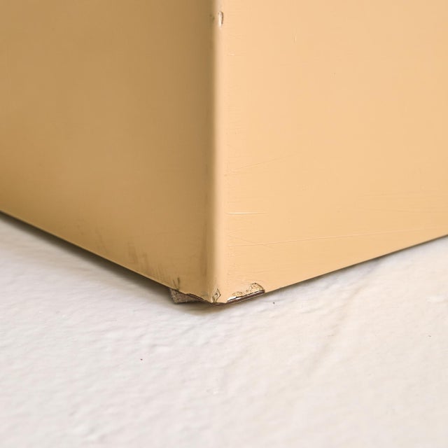 Metal Lacquered Cube Coffee Table With Brass Inlay, France 20th Century For Sale - Image 7 of 11