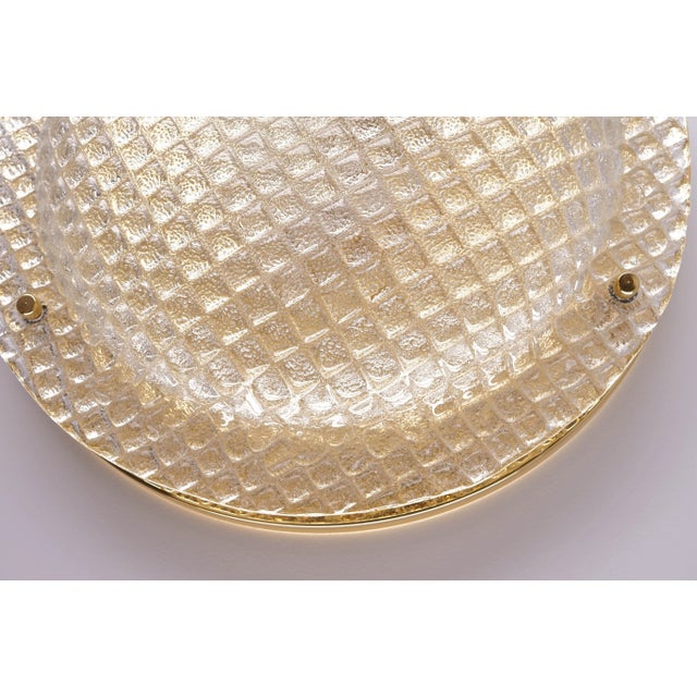 Mid-Century Modern Large Vintage Textured Glass Flush Mount from Fischer Leuchten For Sale - Image 3 of 7