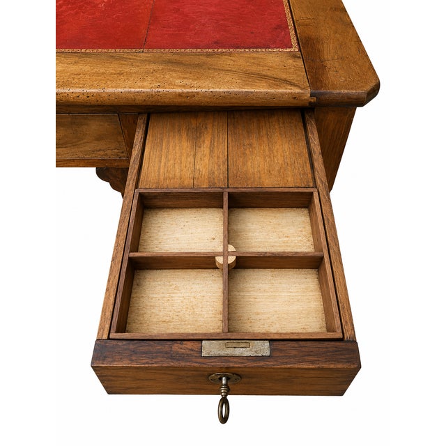 Large 19th Century French Desk with Drawers, 1890s For Sale - Image 11 of 16