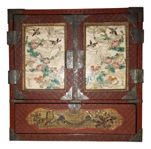 Meiji Era Cabinet in Cinnabar Red Lacquer, Japan