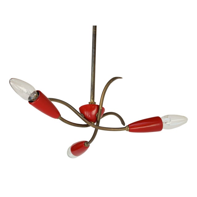 Small Italian Pendant Lamp in the style of Stilnovo, 1950s For Sale