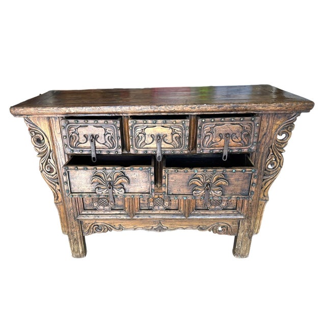 18th Century Antique Altar Coffer/Cabinet From Shanxi Province For Sale - Image 5 of 9
