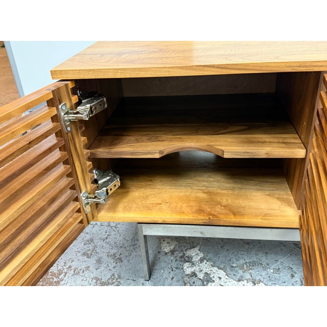 Room & Board Coles Media Center, Walnut + Steel Base For Sale - Image 9 of 12