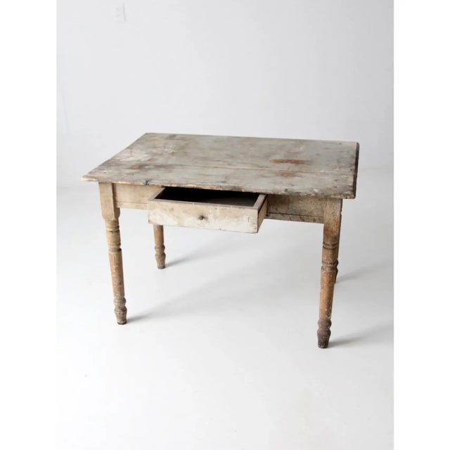 Antique Table With Drawer For Sale - Image 9 of 13