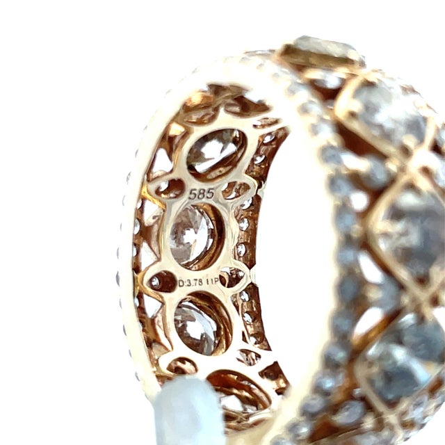 One of a Kind 14k Yellow Gold 5.08 Carat Weight Diamond Eternity Style Band Ring, Size 7.5 For Sale - Image 11 of 11