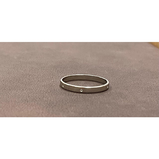 6 Flush Set Bezel Diamond Eternity Wedding Band in 14 Karat White Gold For Sale - Image 14 of 18