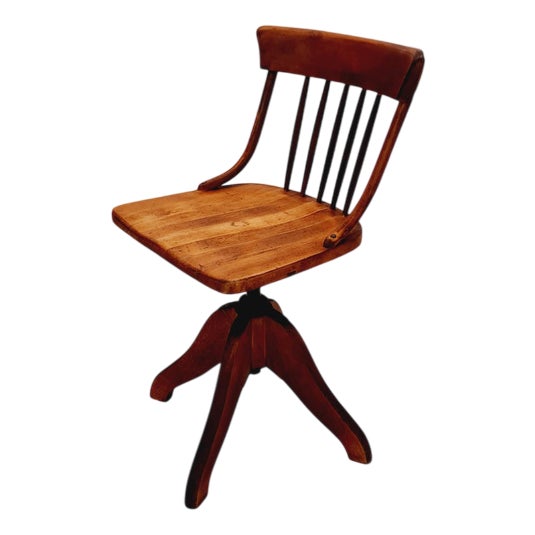 Bauhaus Swivel Office Chair in Wood by Der Ferderdreh, 1930s For Sale