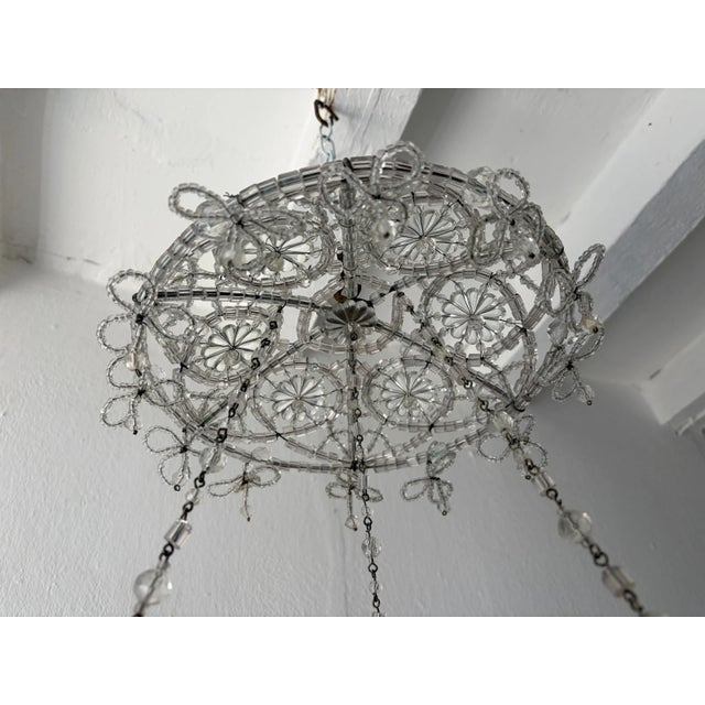 1920s Bows Maison Bagues Style Italian Beaded Crystal Chains Chandelier For Sale - Image 9 of 15