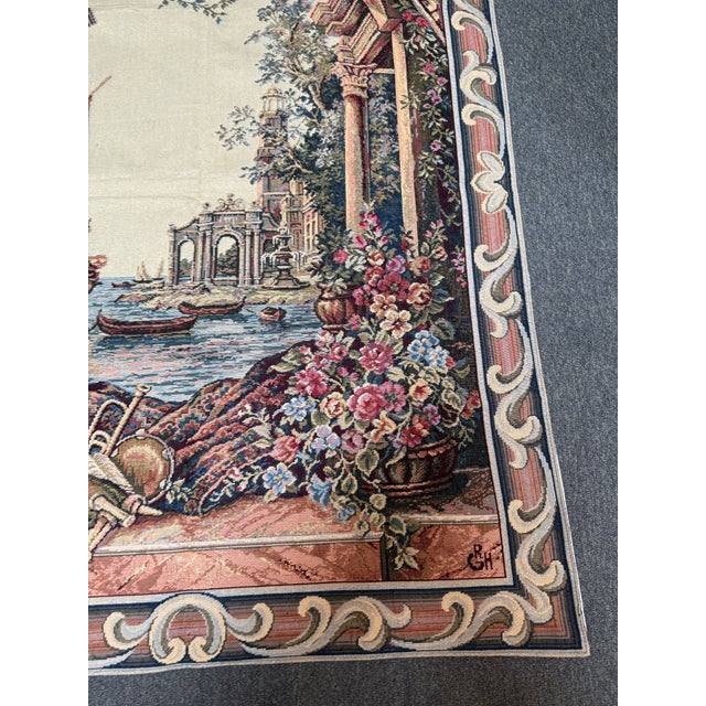 Arazzo Hanging Tapestry With Golden Rope Coils, Set For Sale In San Francisco - Image 6 of 12