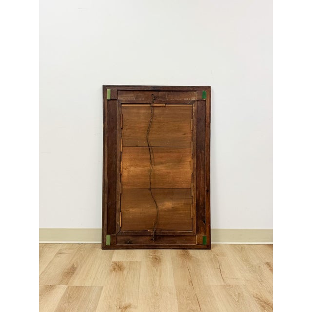 Vintage MCM Walnut Burlwood Tiger Oak Wall Mirror Antique Frame Hanging Mirror For Sale - Image 13 of 13