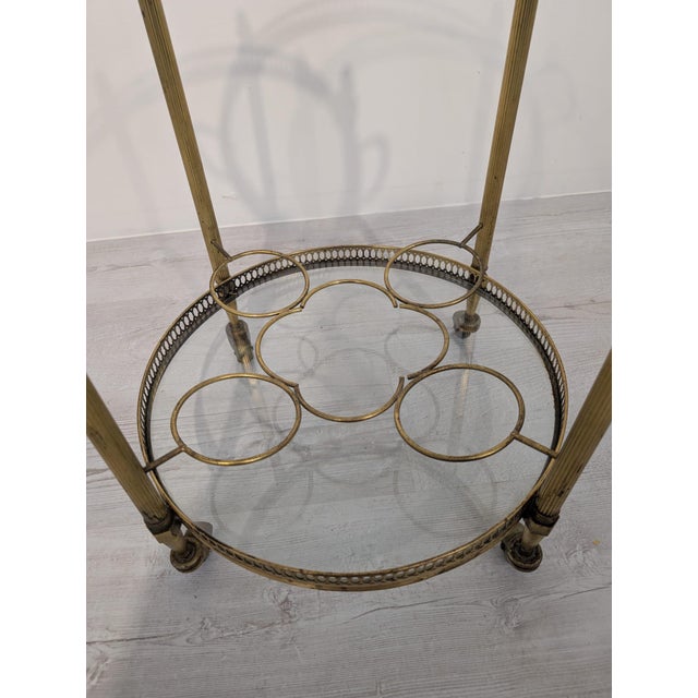 Vintage French Bar Cart in Brass, 1950s For Sale - Image 6 of 15