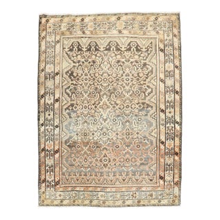 Square Small Antique Persian Malayer rug no.j4239 For Sale