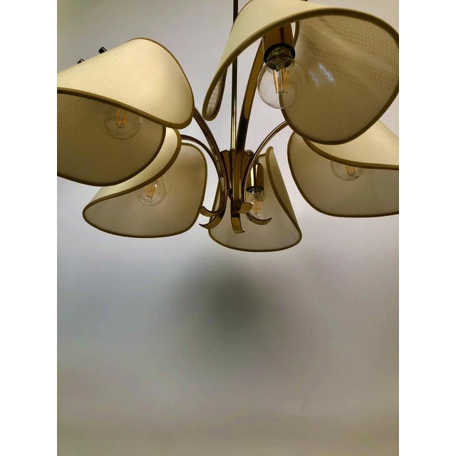 1960s Vintage Austrian Brass Chandelier, 1960s For Sale - Image 5 of 15