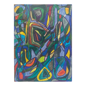 Felt Pens on Paper Abstract Yjr Framed " Mosaic Window"
