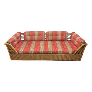1990s McGuire Wicker Couch For Sale