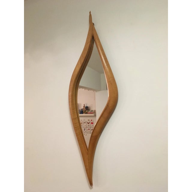 Wood 1970s Mid-Century Modern Wall Mirror in the Style of Wendell Castle For Sale - Image 7 of 13