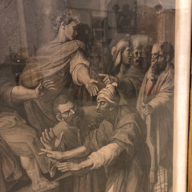 Black Early 19th Century Royal Collection Trust Engraving of Elymas the Sorcerer Struck with Blindness, Framed For Sale - Image 8 of 9