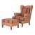 Vintage Woven Reed or Wicker Wingback Armchair and Ottoman For Sale