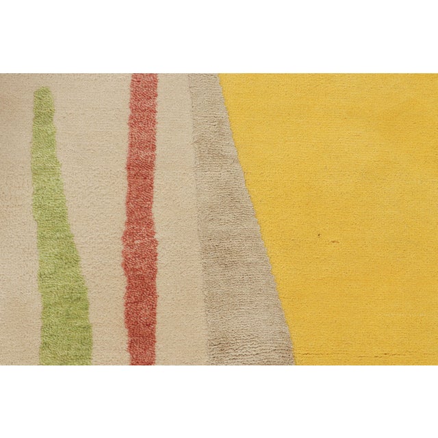 Modern Rug & Kilim’s Mid Century Modern Style Rug in Polychromatic Patterns on Beige For Sale - Image 3 of 7