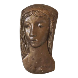 Vintage Female Plaster Wall Hanging