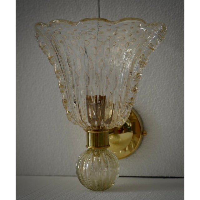 Murano Art Glass and Brass Wall Light, 2000s For Sale - Image 6 of 9