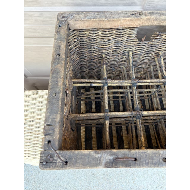Early 20th-Century French J. Damoy Wicker Wine Crate For Sale - Image 9 of 17