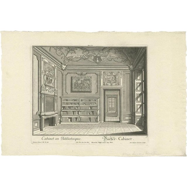 Jeremias Wolff Erben, Book Cabinet and Library, 1740, Paper For Sale