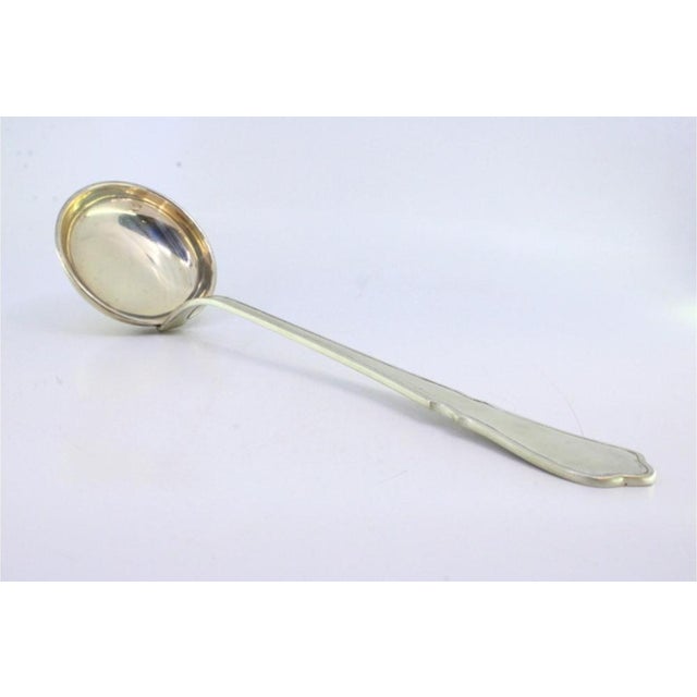 Silver Soup Ladle with Groove, in Very Good conditions. Designed 1920 to 1949 This piece has an attribution mark, I am...