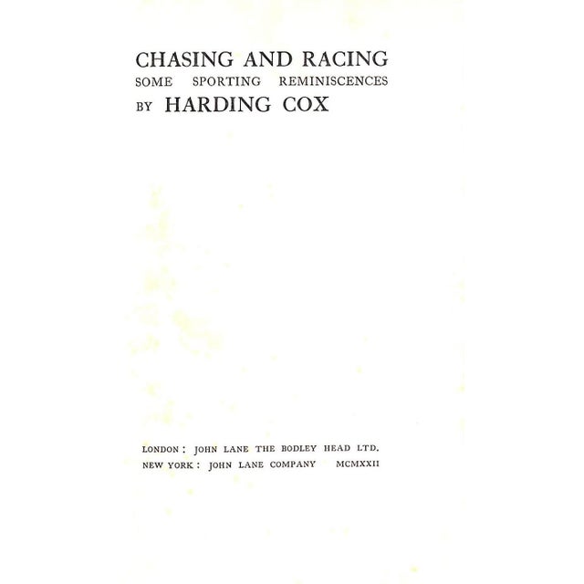 COX, Harding [282] pp. John Lane The Bodley Head Ltd. 1922 9" x 6"