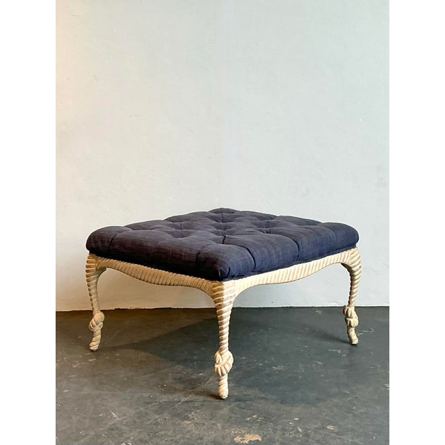 Vintage Rope and Knot Ottoman For Sale - Image 9 of 12