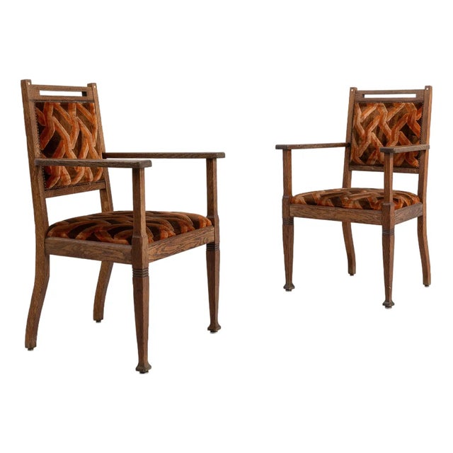 19th Century France Art Deco Burnt Orange Wood Armchair For Sale