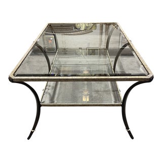 Marge Carson Gold Metal Frame Coffee Table For Sale