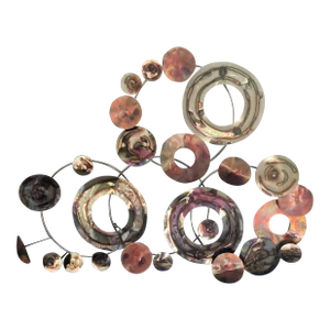 1970s Curtis Jere Style Metal Wall Hanging in an Abstract Design