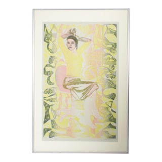 Monoprint of a Seated Woman by Ed Funk For Sale
