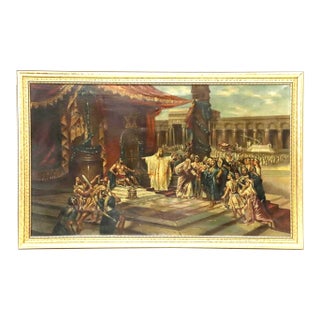 Antique Grand Tour, After Schussele of King Solomon and the Iron Worker, Framed Oil Painting For Sale