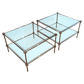 Jonathan Adler Chrome Coffee Table - Pair For Sale
