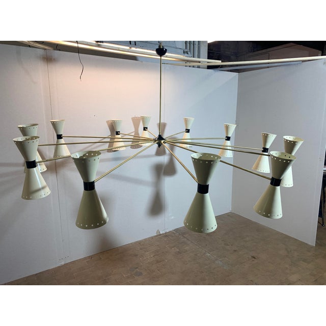 12-Arm Chandelier from Stilnovo, Milan, Italy, 1950s For Sale - Image 5 of 13