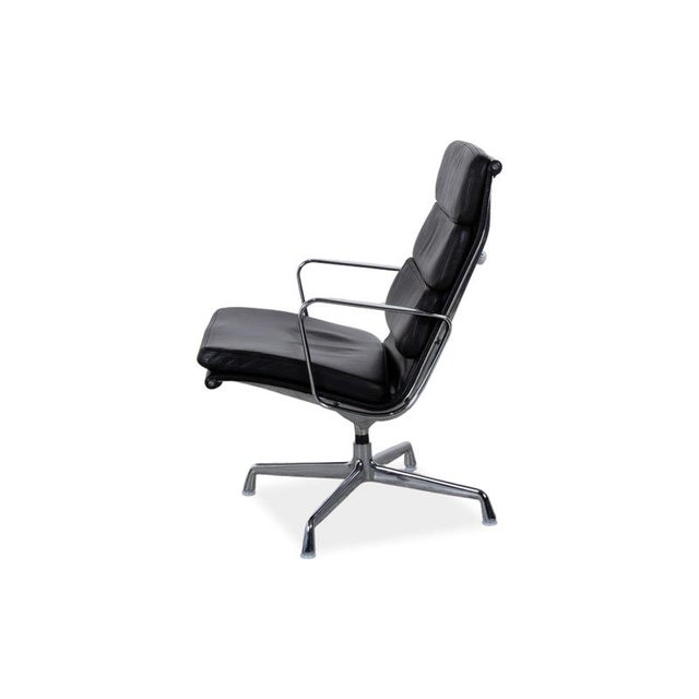 Vitra Ea 222 Leather Armchair Black Manual Function For Sale - Image 12 of 14