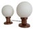 Mid-Century Modern Space Age Opal Glass Globe Table Lamps from Kaj, Former Yugoslavia, 1970s, Set of 2 For Sale