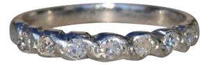 The Reanna: Ladies Antique Platinum and Diamond Wedding Band
