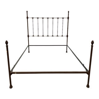 Edwardian Style Iron Queen Bedframe For Sale