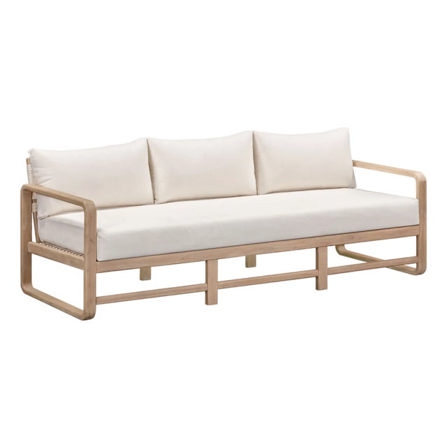 Palata Cream Performance Fabric Outdoor Sofa For Sale - Image 10 of 10