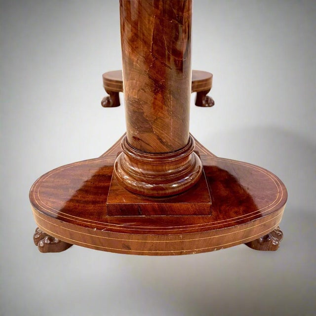 Early 19th Century Biedermeier Period Oval Library Table desk Germany For Sale - Image 12 of 18