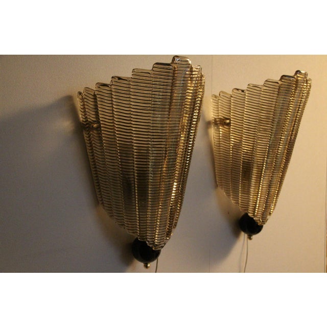 1980s Sconces in Smoked Textured Murano Glass, 1980s, Set of 2 For Sale - Image 5 of 18