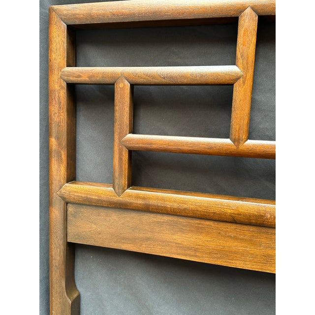 Chestnut Late 20th Century Pair of Twin Headboards by Baker Furniture Chinese Chippendale Fretwork For Sale - Image 8 of 11