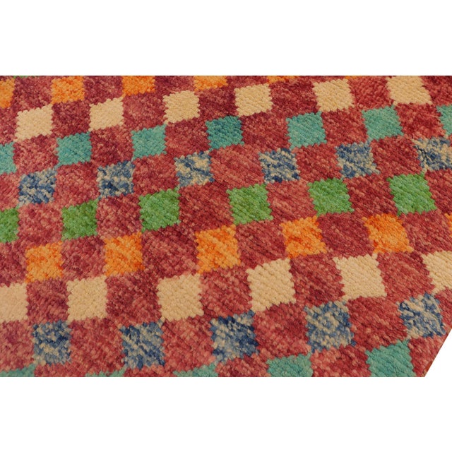 1990s Contemporary Balochi Red/Blue Wool Rug - 5'1''x8'4'' For Sale - Image 5 of 10