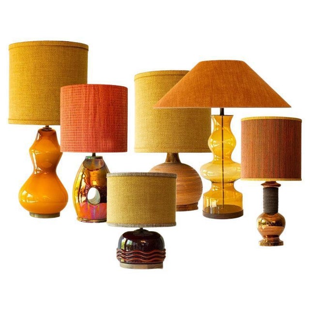 Warm Tones Floor Table Lamp with Silk Lampshades attributed to R. Houben, 1970 For Sale - Image 15 of 15