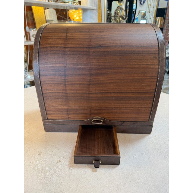 Gucci Vintage Gucci Leather and Wood Bar Box / Bottle Case For Sale - Image 4 of 12